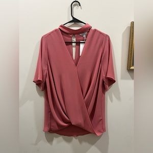 Dusty Rose blouse w/ cut out